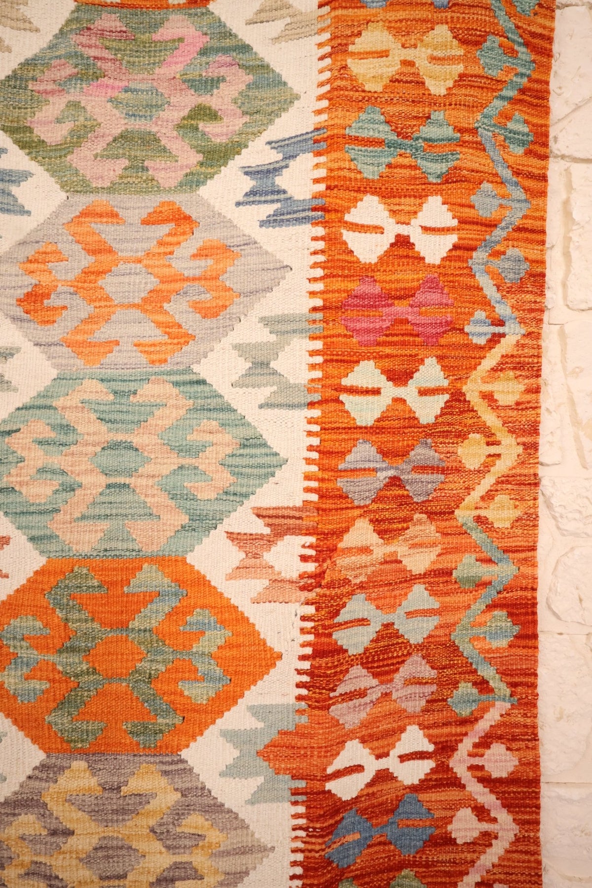 Tapis Kilim fait main - afghan - 173x121cm - Laine - Baba Rug