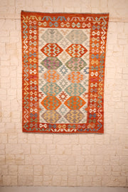 Tapis Kilim fait main - afghan - 173x121cm - Laine