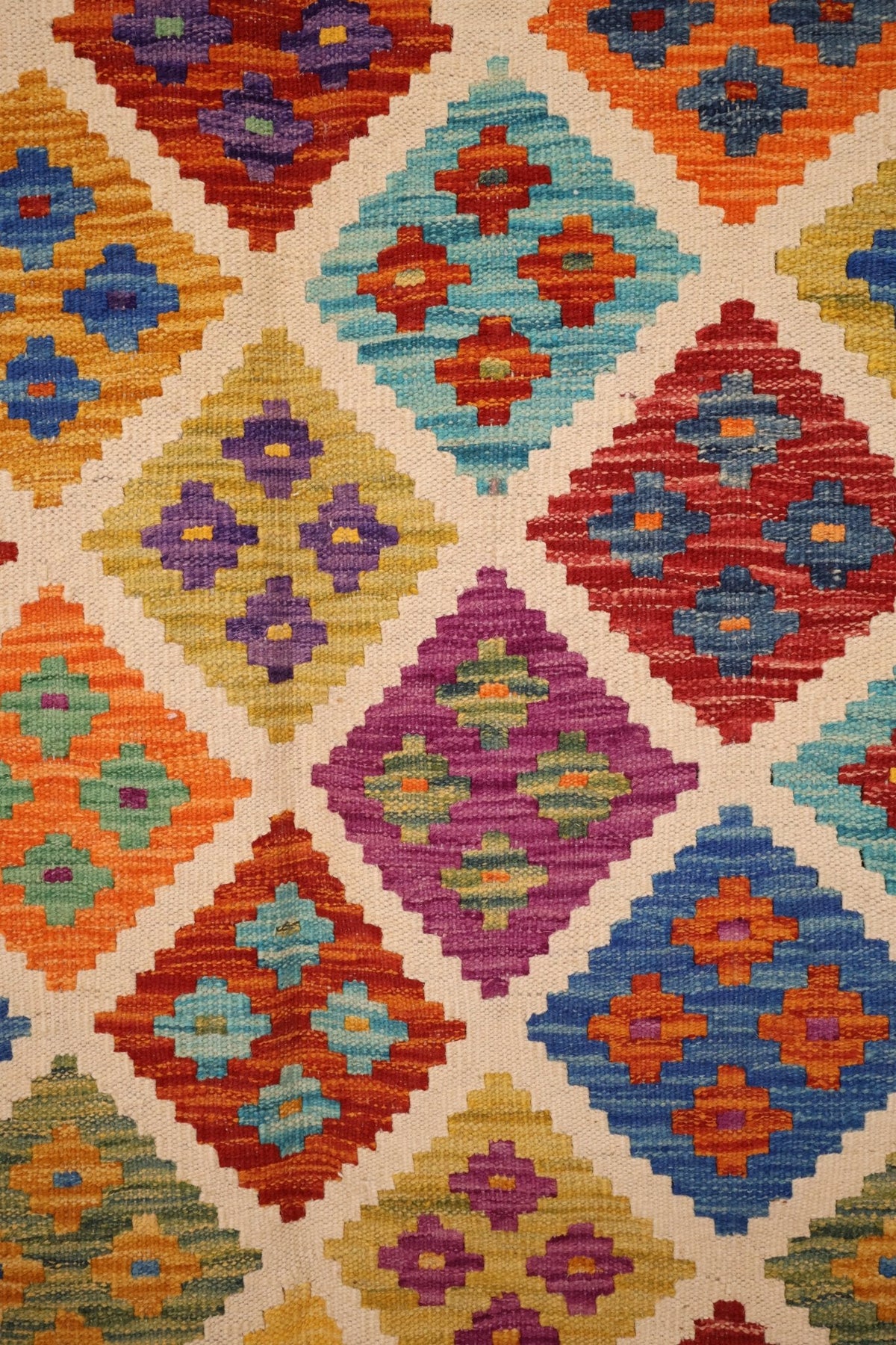 Tapis kilim fait main - Afghan - 296x206cm - Laine - Baba Rug