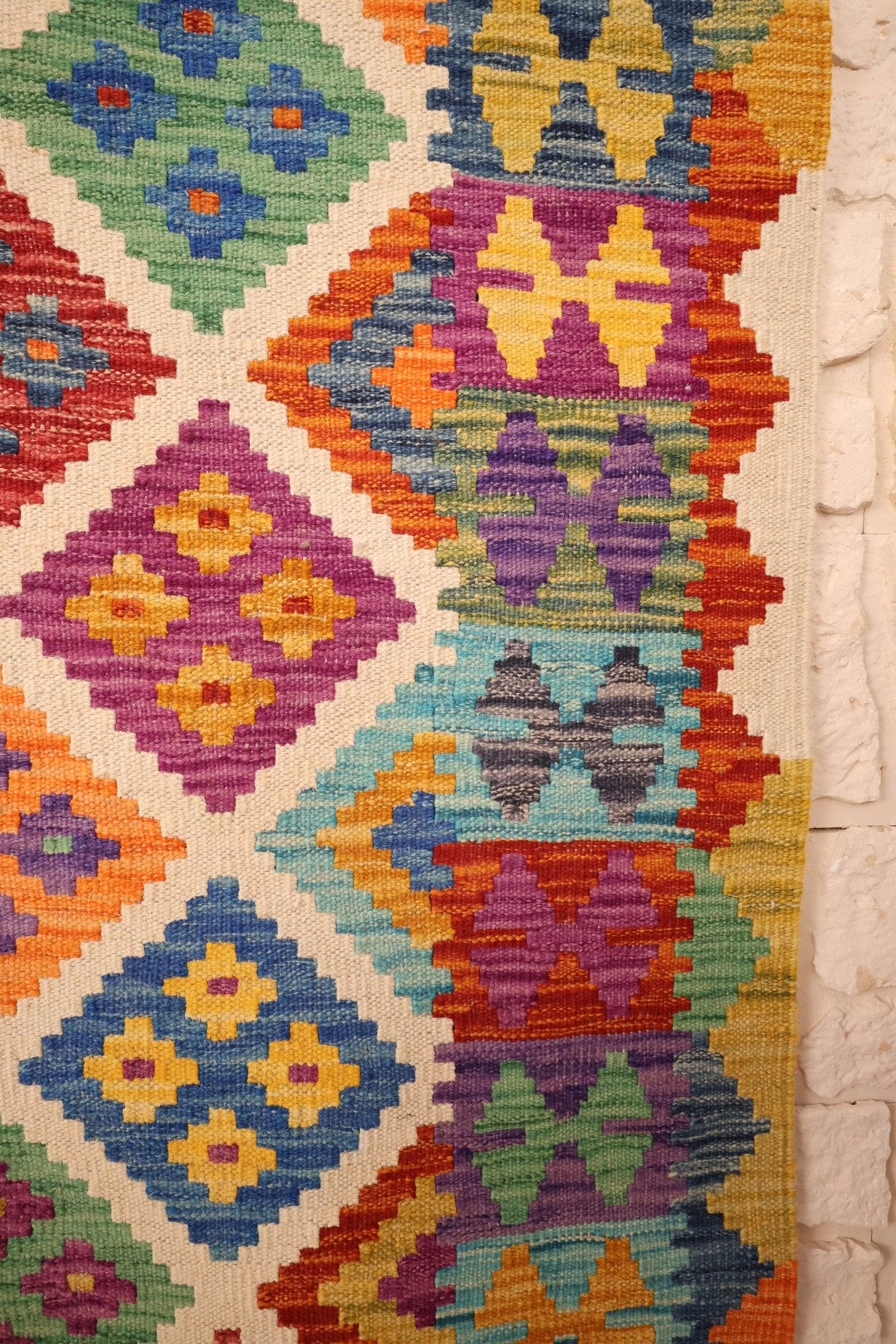 Tapis kilim fait main - Afghan - 296x206cm - Laine - Baba Rug