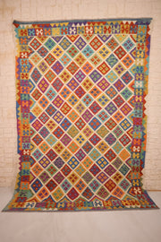 Tapis kilim fait main - Afghan - 296x206cm - Laine