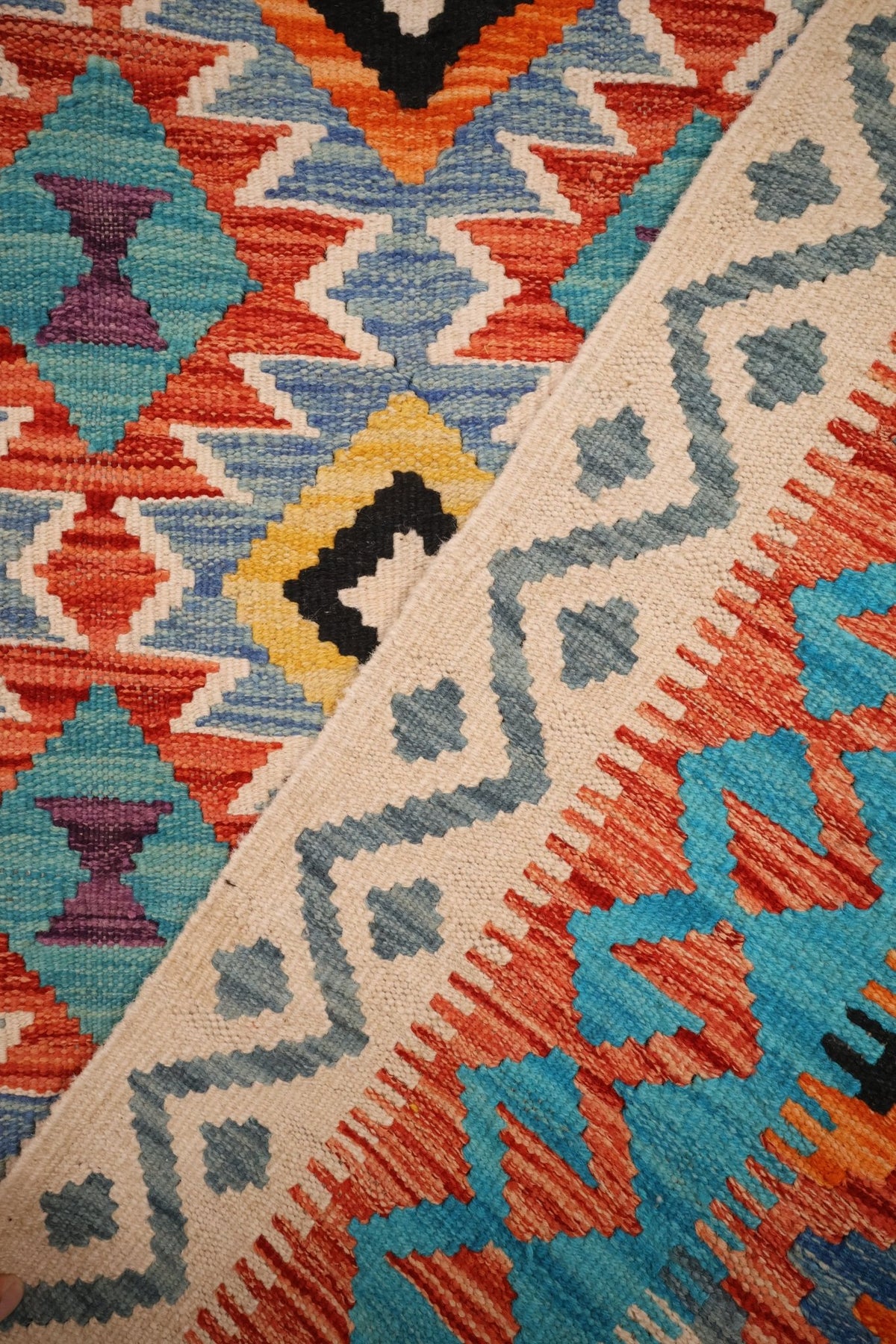 Tapis kilim fait main - Afghan - 179x128cm - Laine - Baba Rug