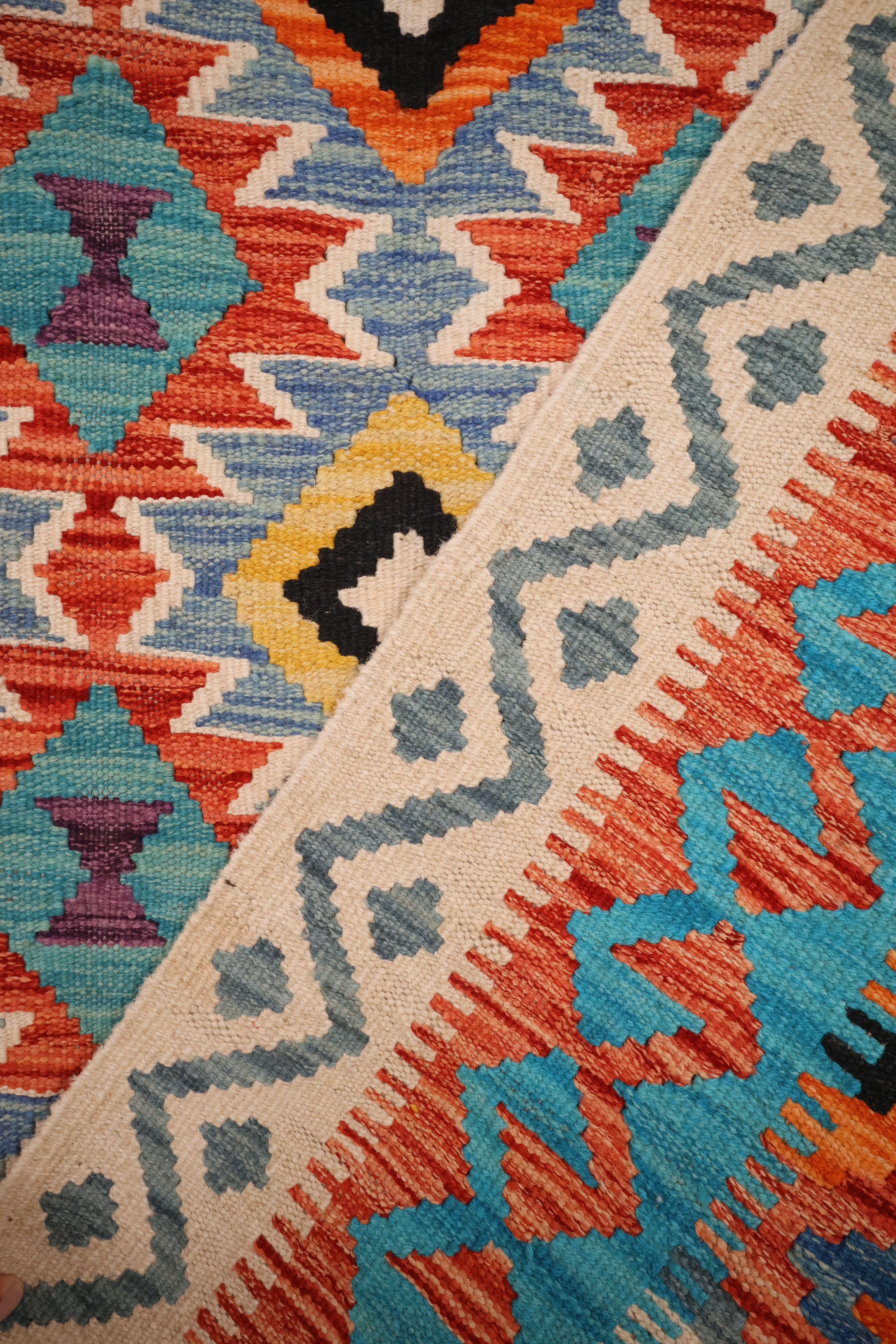 Tapis kilim fait main - Afghan - 179x128cm - Laine