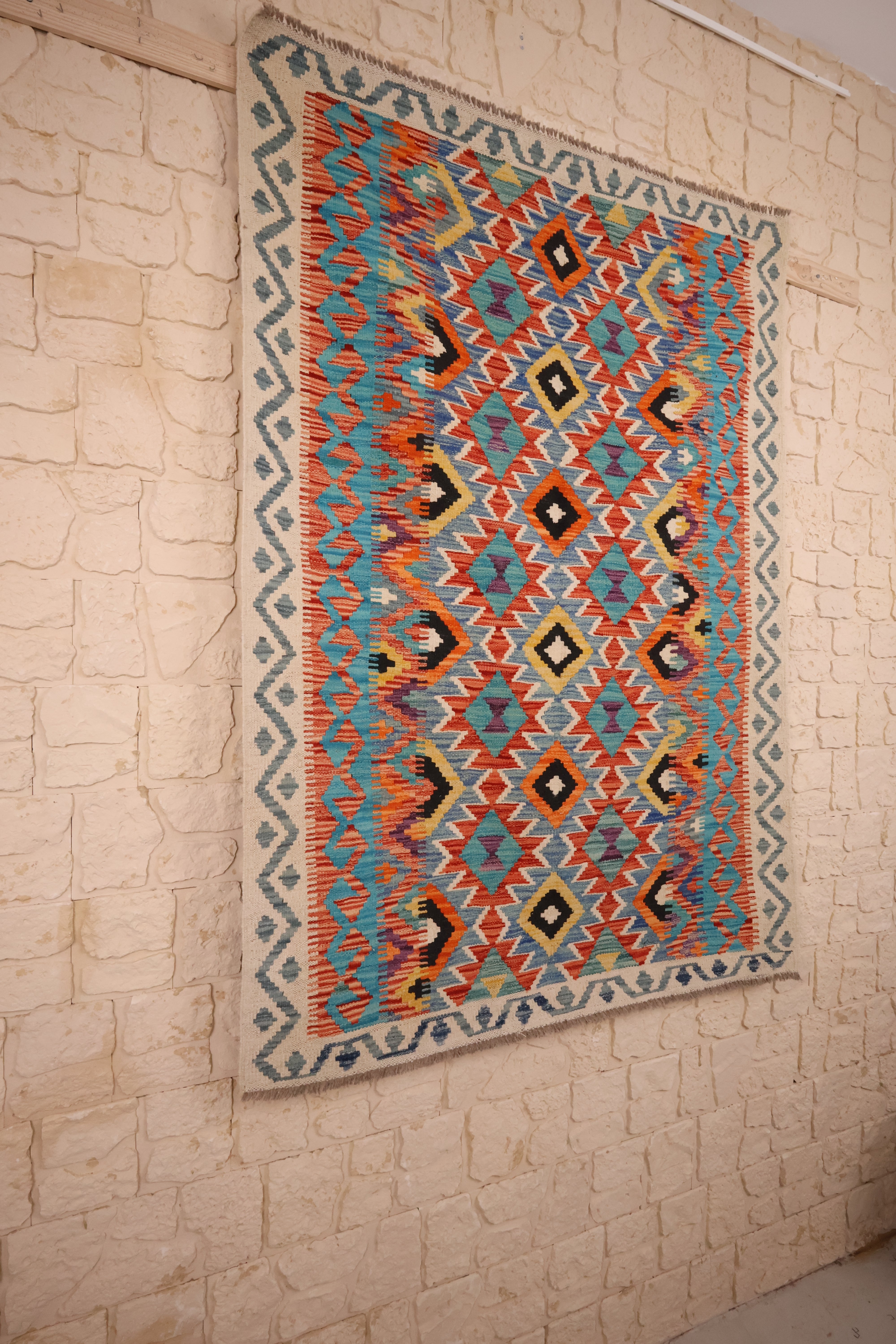 Tapis kilim fait main - Afghan - 179x128cm - Laine