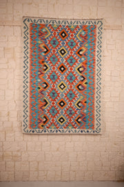 Tapis kilim fait main - Afghan - 179x128cm - Laine