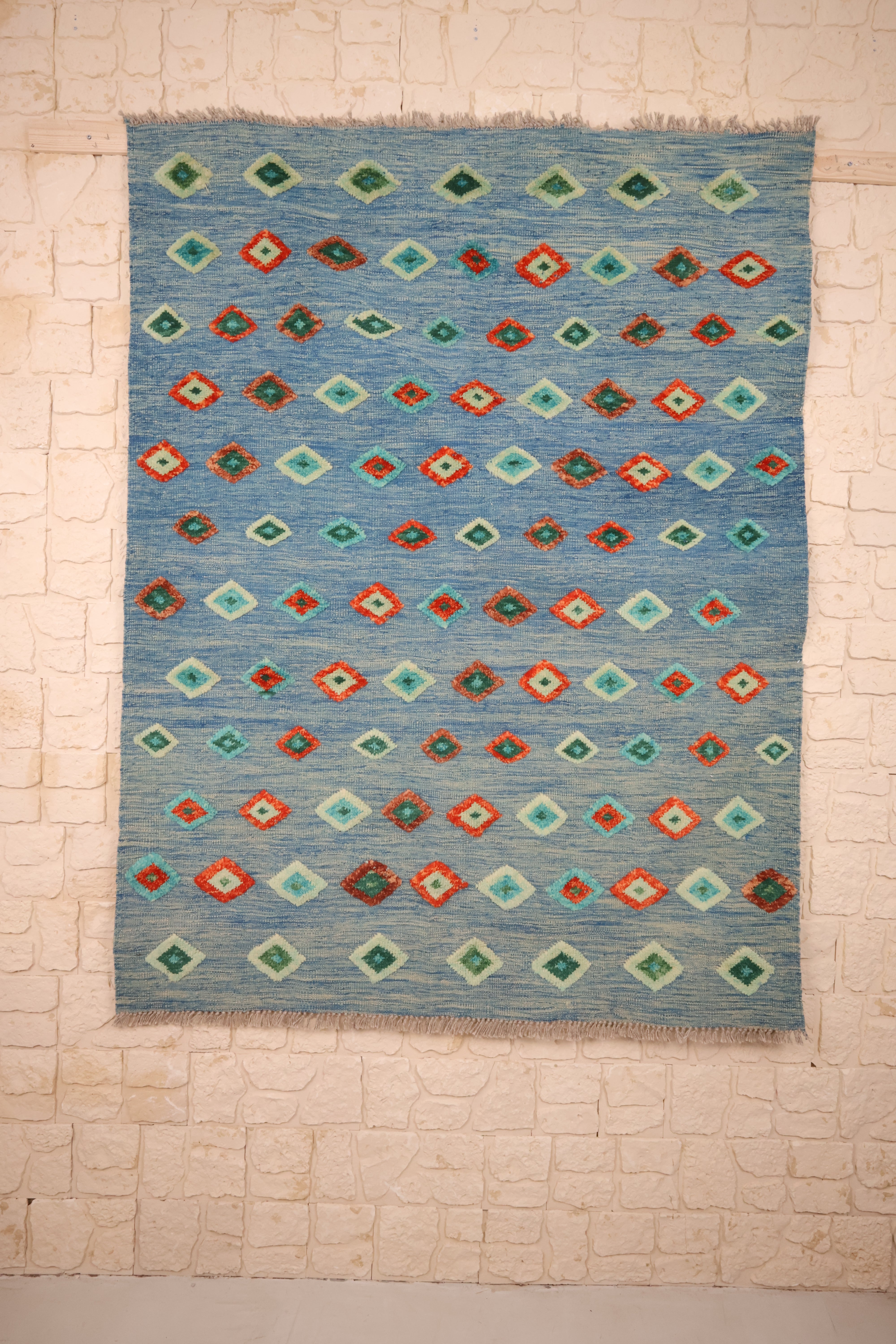 Tapis kilim fait main - Afghan - 198x151cm - Laine