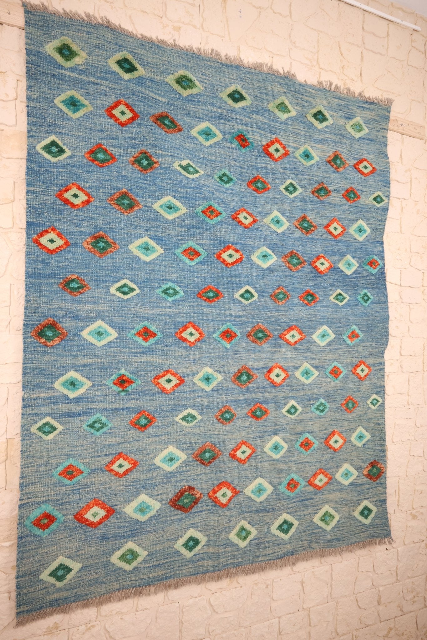 Tapis kilim fait main - Afghan - 198x151cm - Laine - Baba Rug