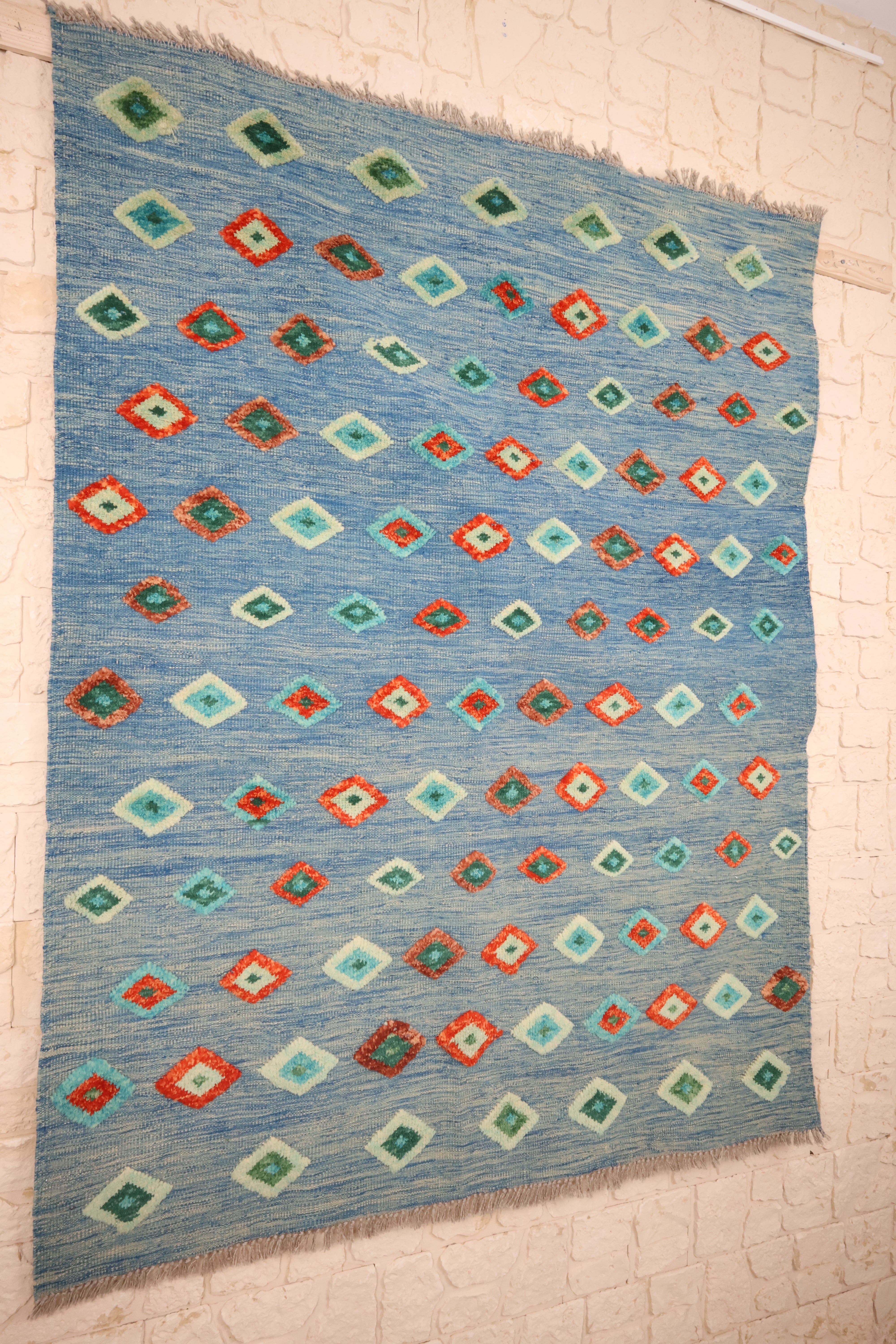 Tapis kilim fait main - Afghan - 198x151cm - Laine