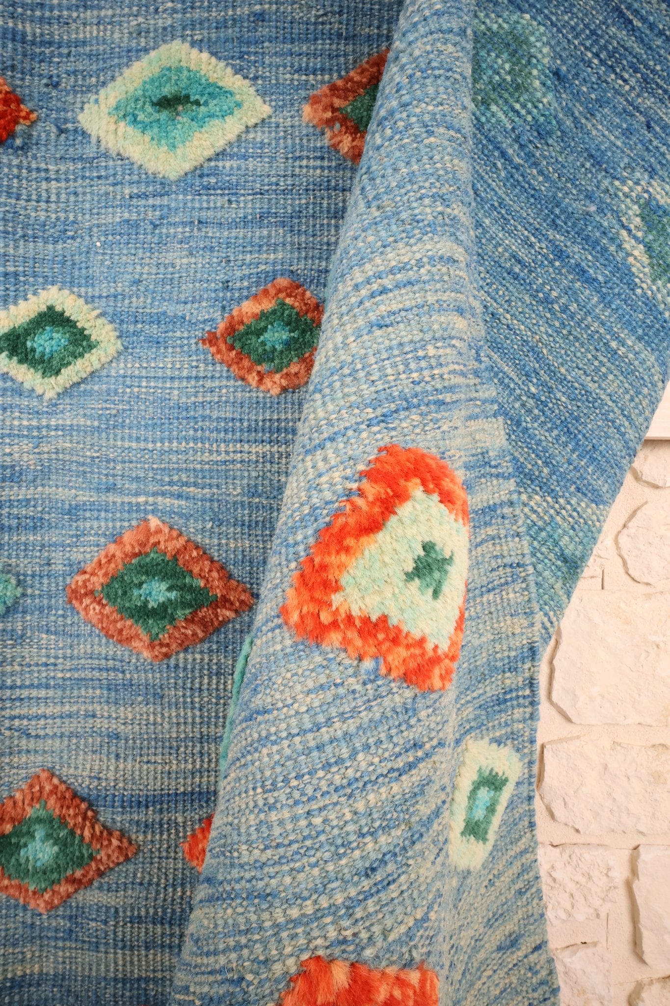 Tapis kilim fait main - Afghan - 198x151cm - Laine - Baba Rug