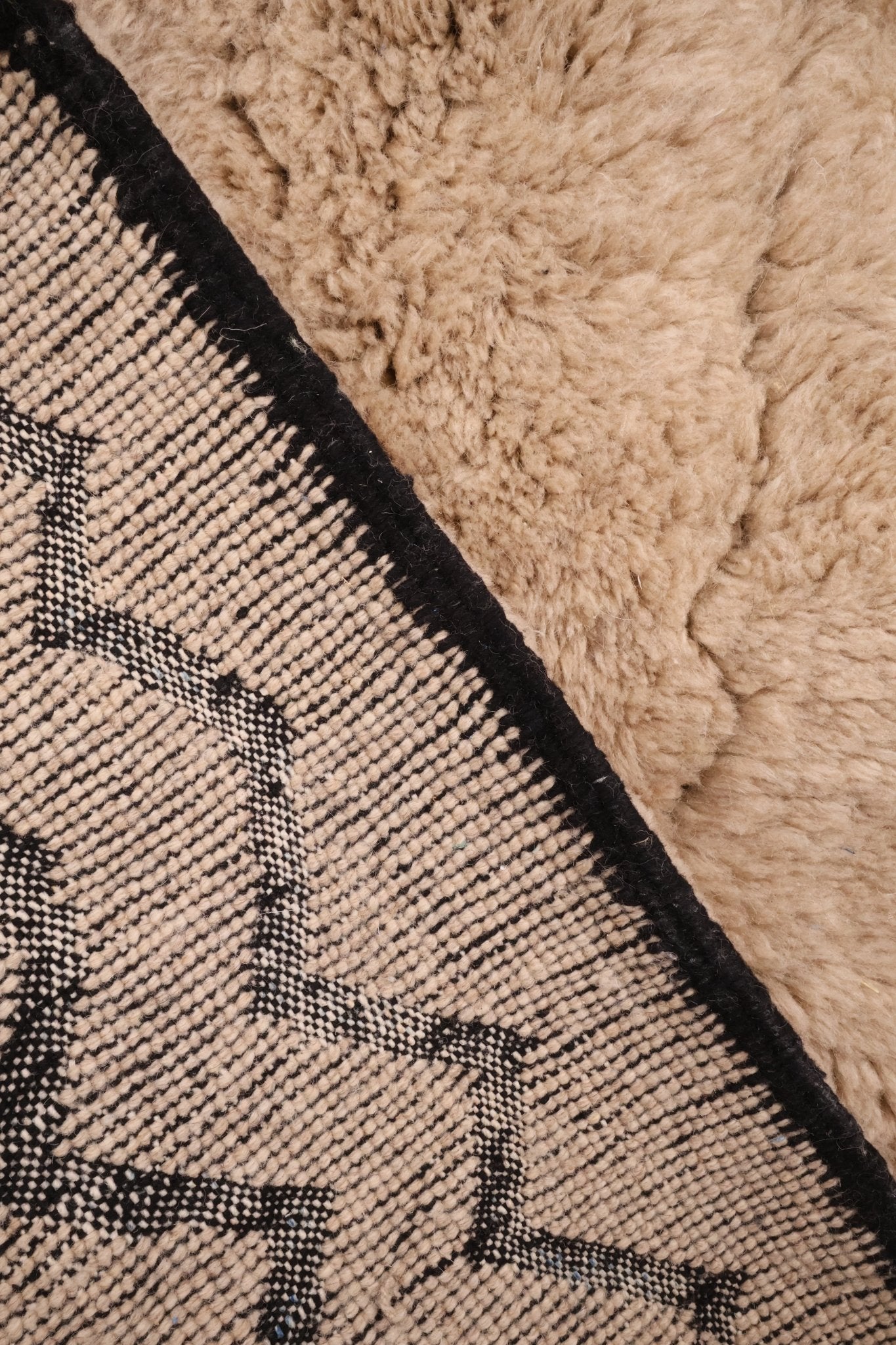 Tapis M'Rirt beige Laine Dense Nouée Main 295x196cm