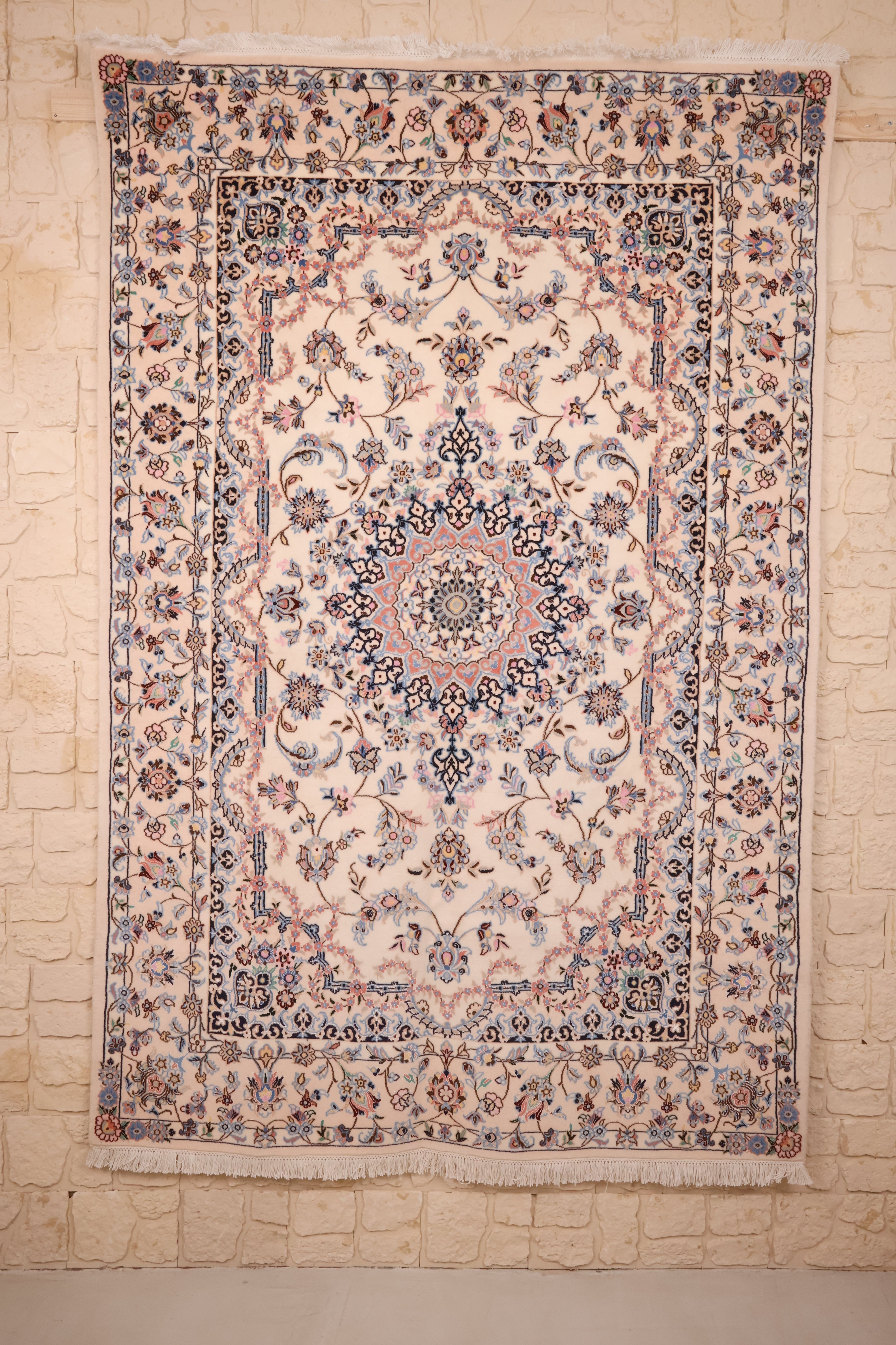 Tapis fait main Naïn 9La - Iran - 239x160cm - Laine
