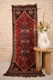 Tapis persan Shiraz 195x74 cm - Persan fait main de couloir - Baba Rug