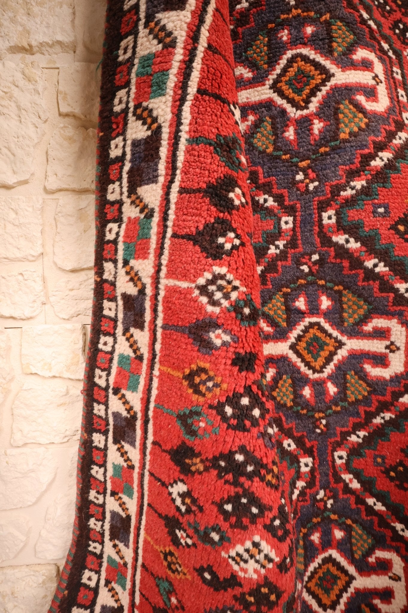 Tapis persan Shiraz 195x74 cm - Persan fait main de couloir - Baba Rug