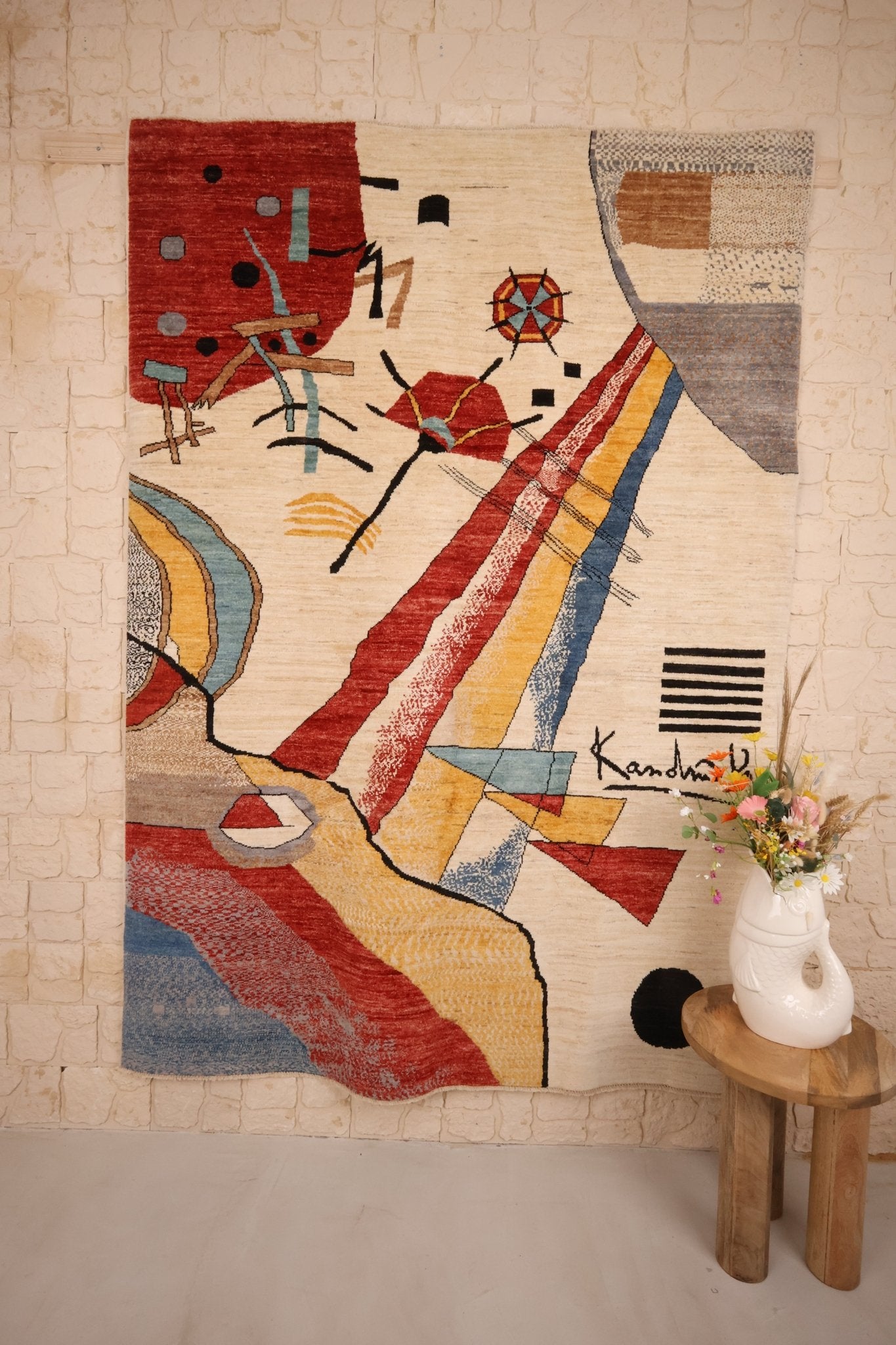 Tapis Afghan Aryana 242x173 cm Fait Main Laine