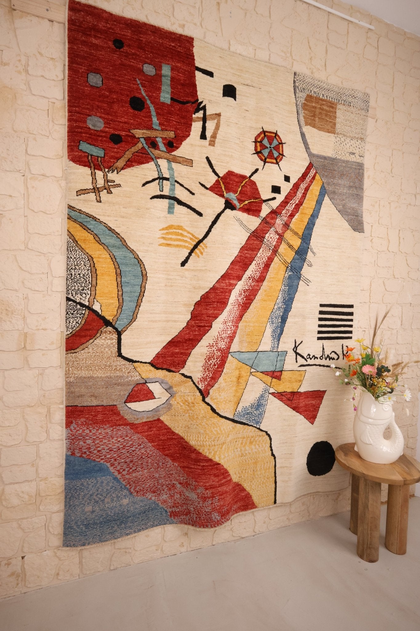 Tapis Afghan Aryana 242x173 cm Fait Main Laine