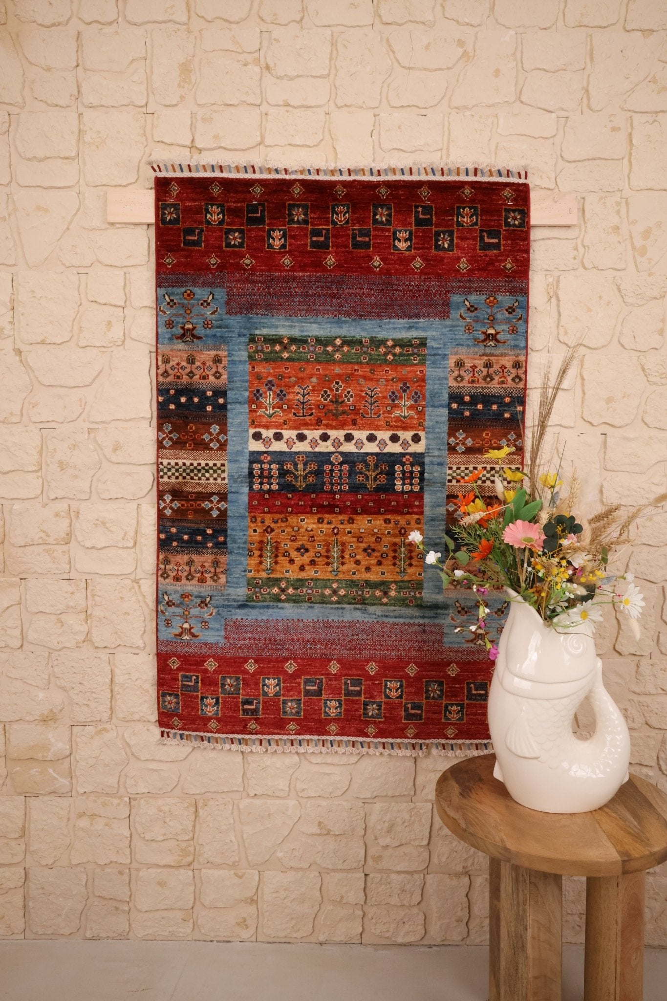 Tapis Afghan Aryana 120x79 cm Fait Main Laine - Baba Rug