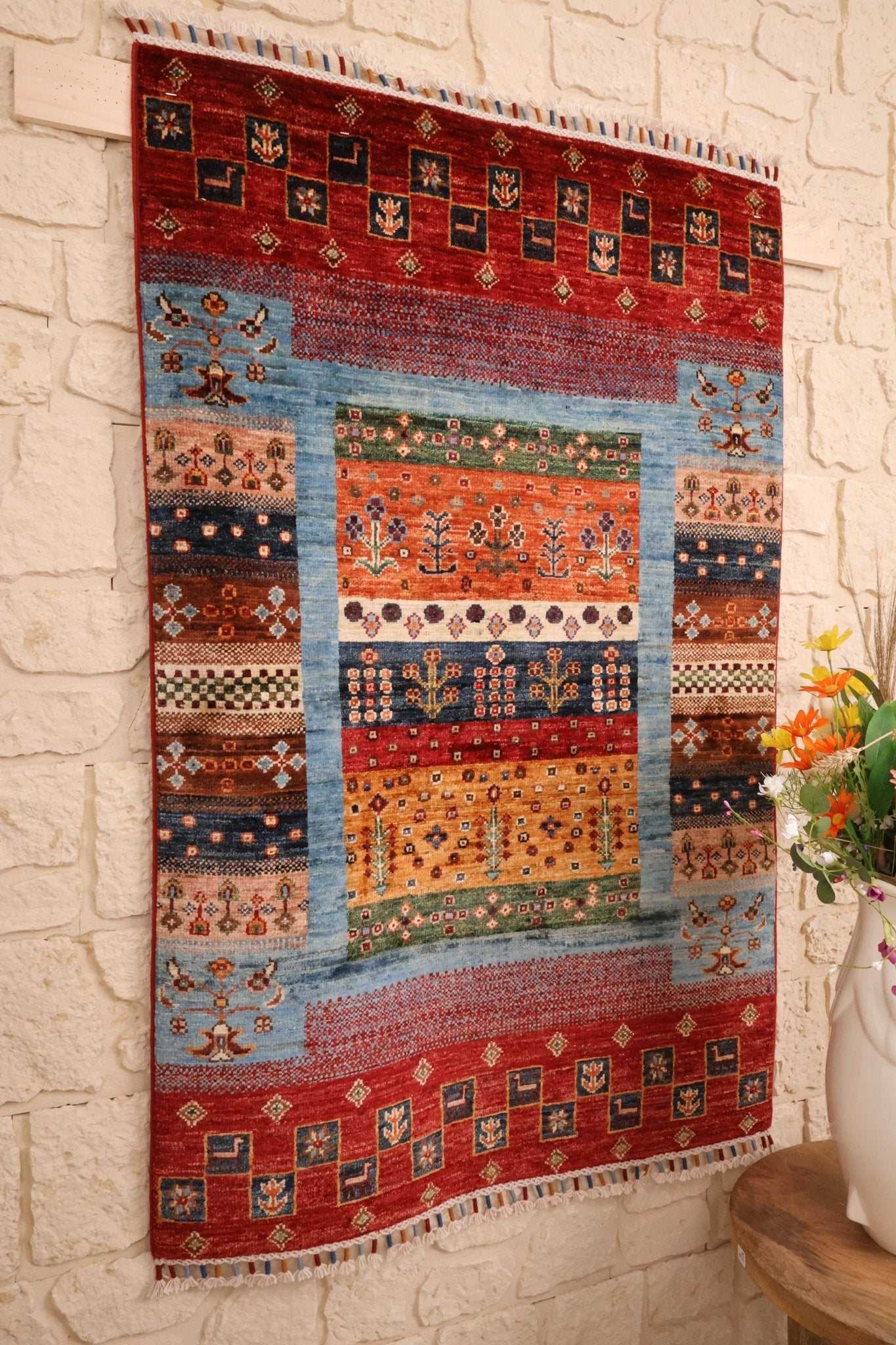 Tapis Afghan Aryana 120x79 cm Fait Main Laine - Baba Rug
