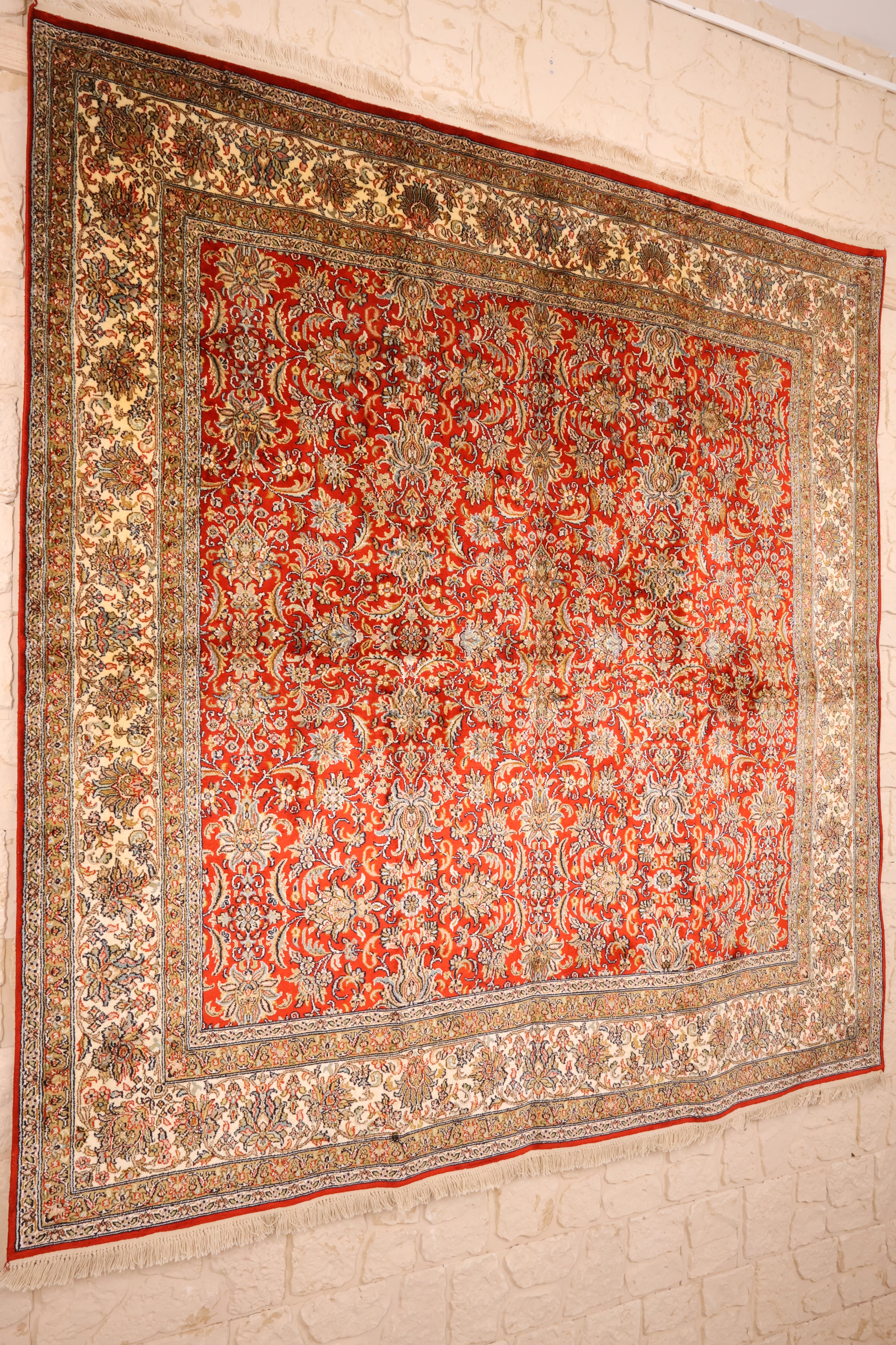 Tapis fait main Cachemire - Inde - 193x182cm - Soie naturelle