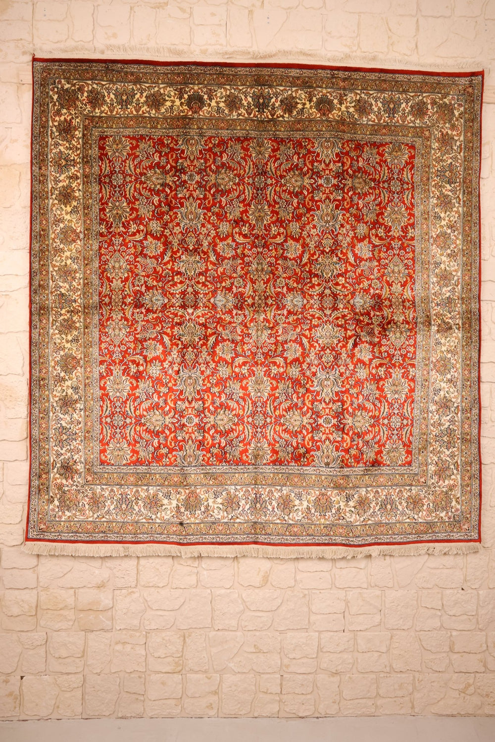 Tapis fait main Cachemire - Inde - 193x182cm - Soie naturelle