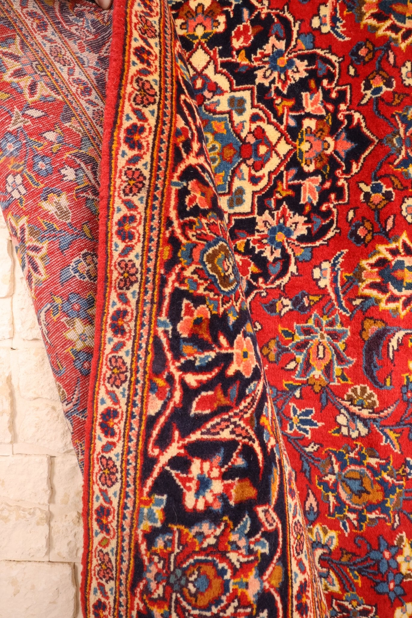 Tapis d'Orient Kashan 228x143 cm vue relief