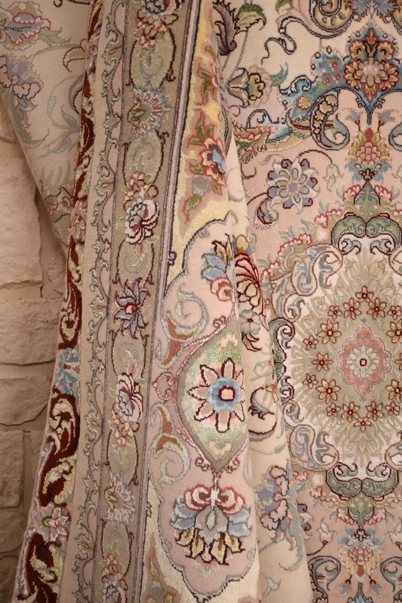 Tapis d'orient Tabriz 310x200 cm Fait Main Laine Soie relief