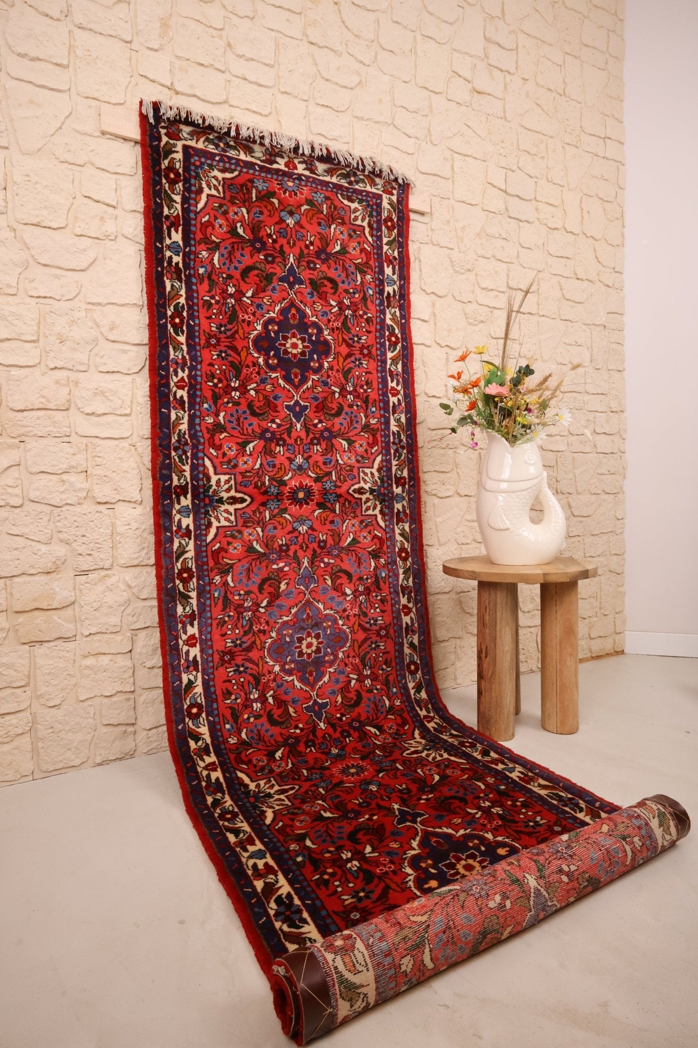 Tapis d'orient Hamadan 290 x 82 cm - Fait main tapis de couloir - Baba Rug