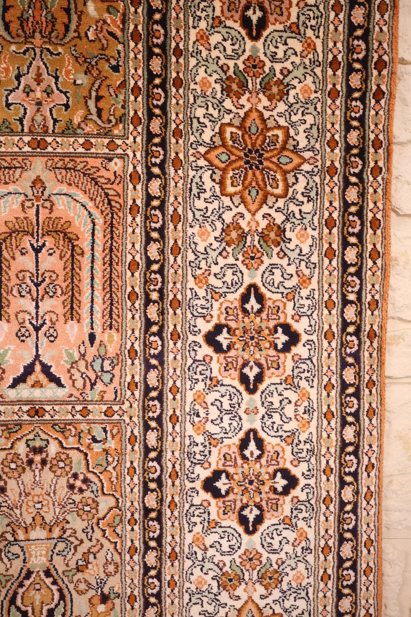 Tapis fait main cachemire soie - Inde - 256x168cm - Soie Naturelle - Baba Rug