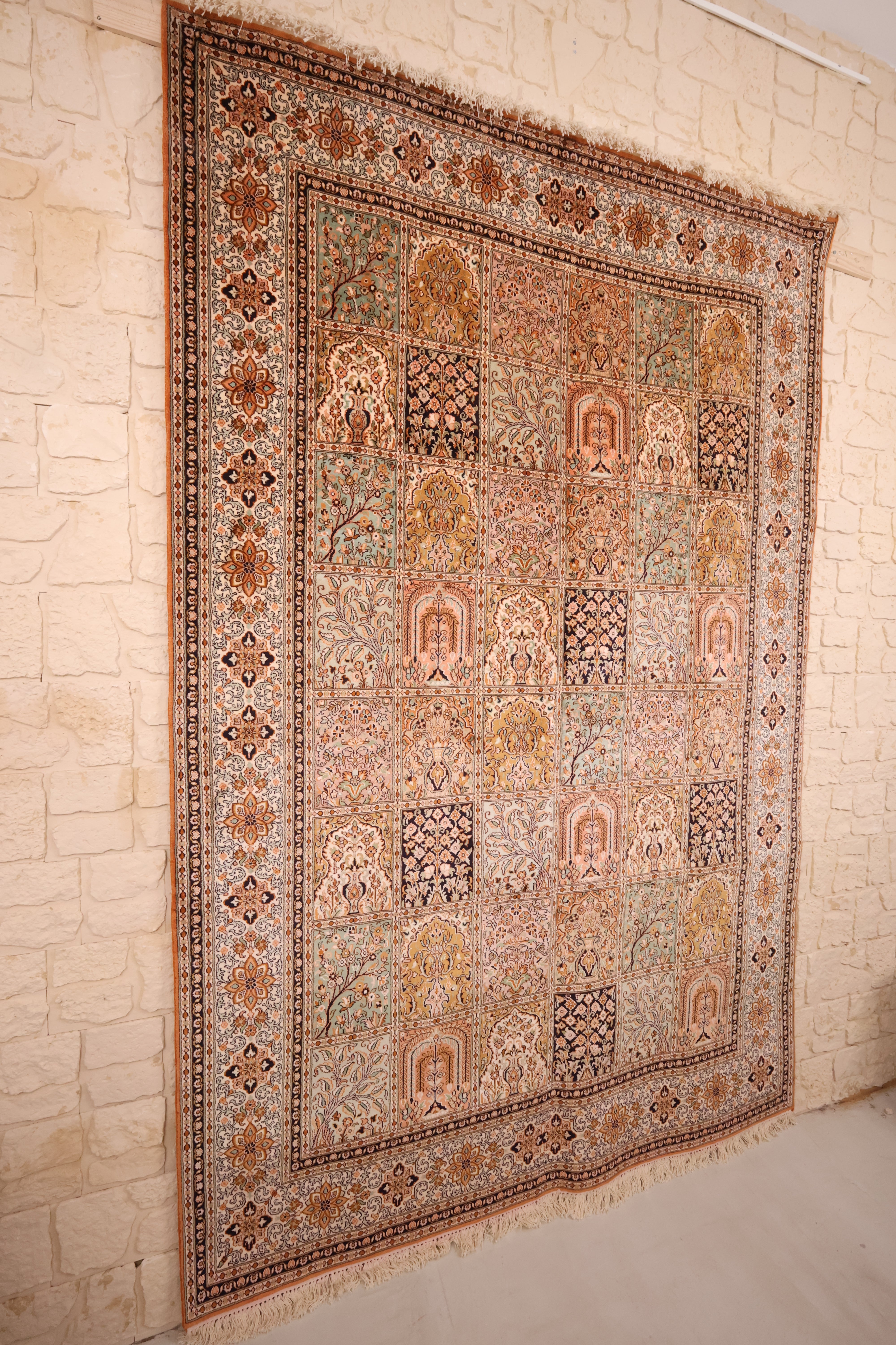 Tapis fait main cachemire soie - Inde - 256x168cm - Soie Naturelle