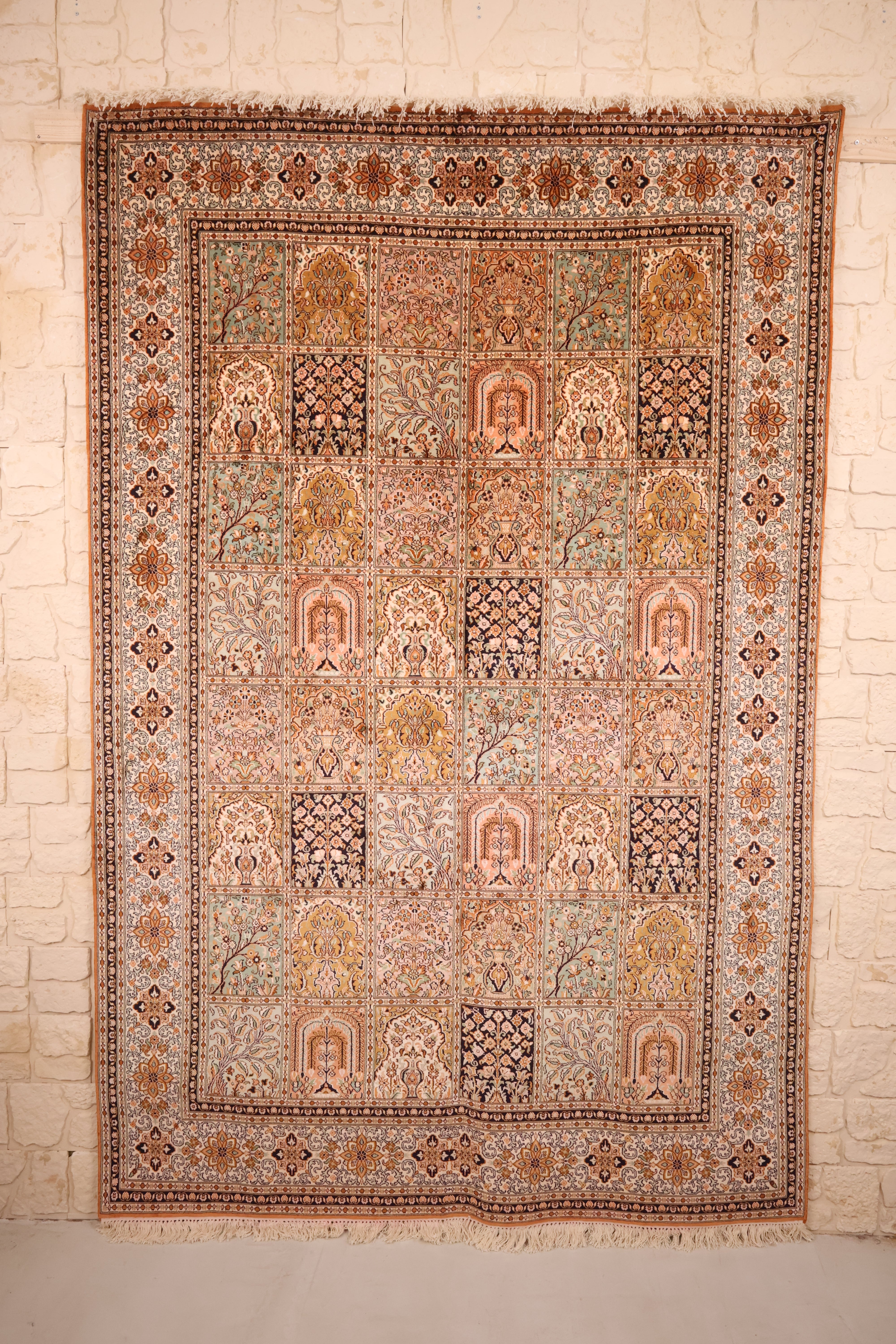 Tapis fait main cachemire soie - Inde - 256x168cm - Soie Naturelle