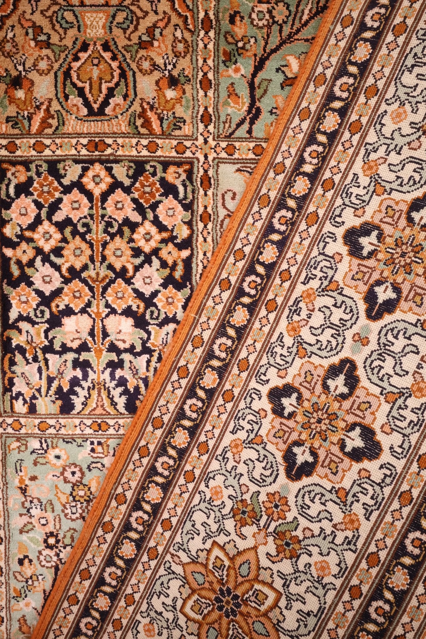 Tapis fait main cachemire soie - Inde - 256x168cm - Soie Naturelle - Baba Rug