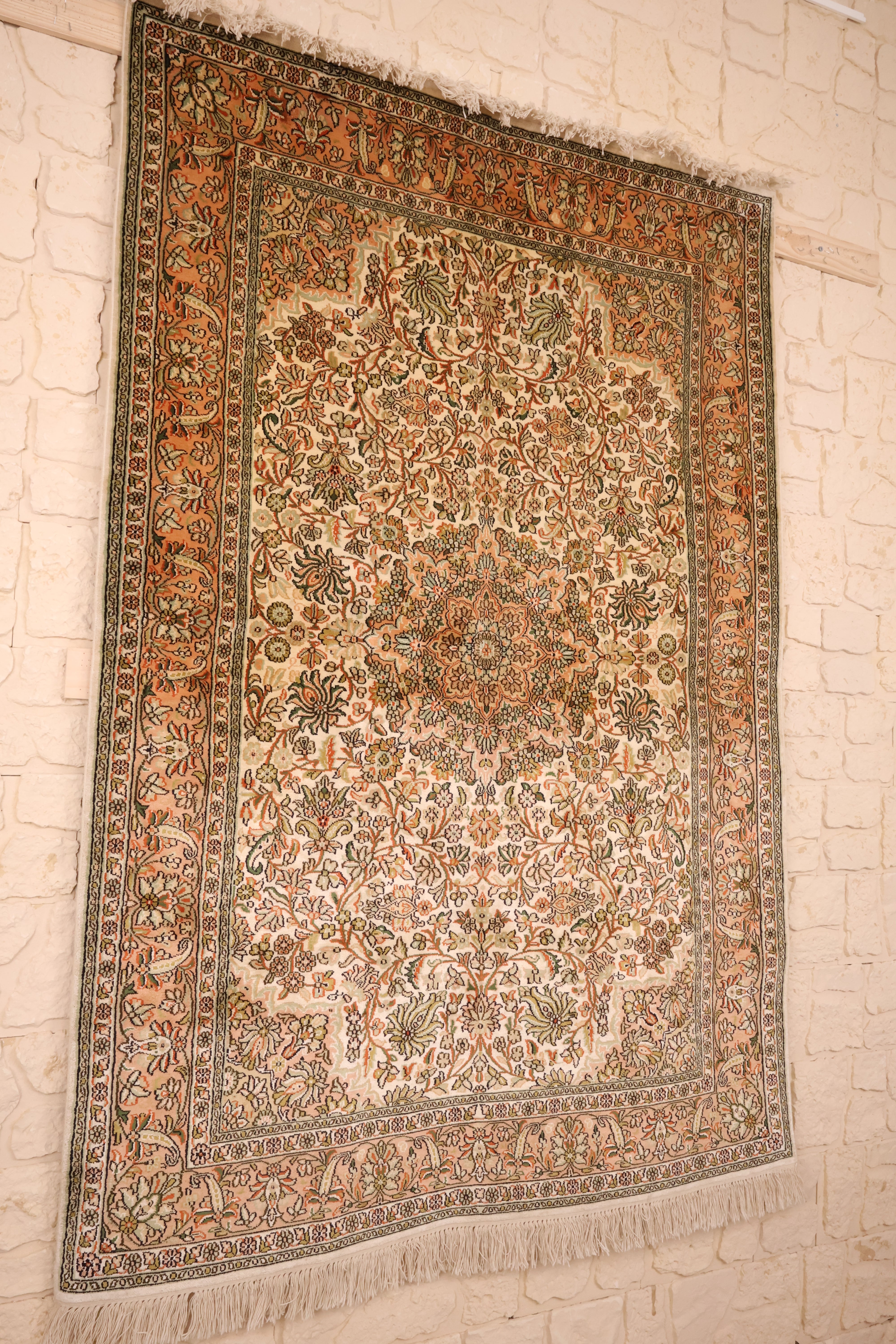 Tapis fait main cachemire - Inde - 175x120 - Soie naturelle