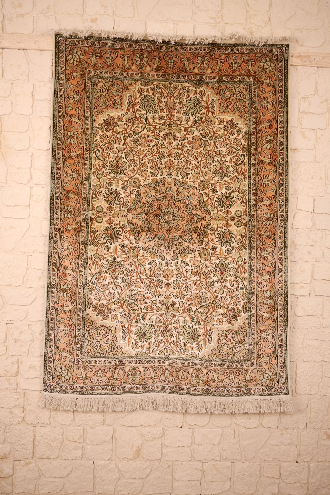 Tapis fait main cachemire - Inde - 175x120 - Soie naturelle - Baba Rug