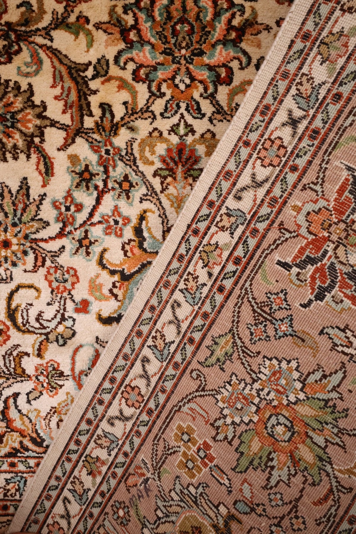 Tapis fait main cachemire - Inde - 154x154cm - Soie Naturelle - Baba Rug