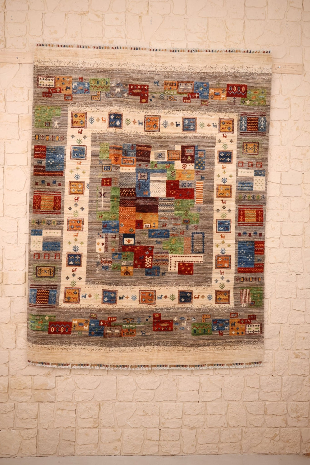 Tapis modcar - Afghan - 202x155cm - Laine