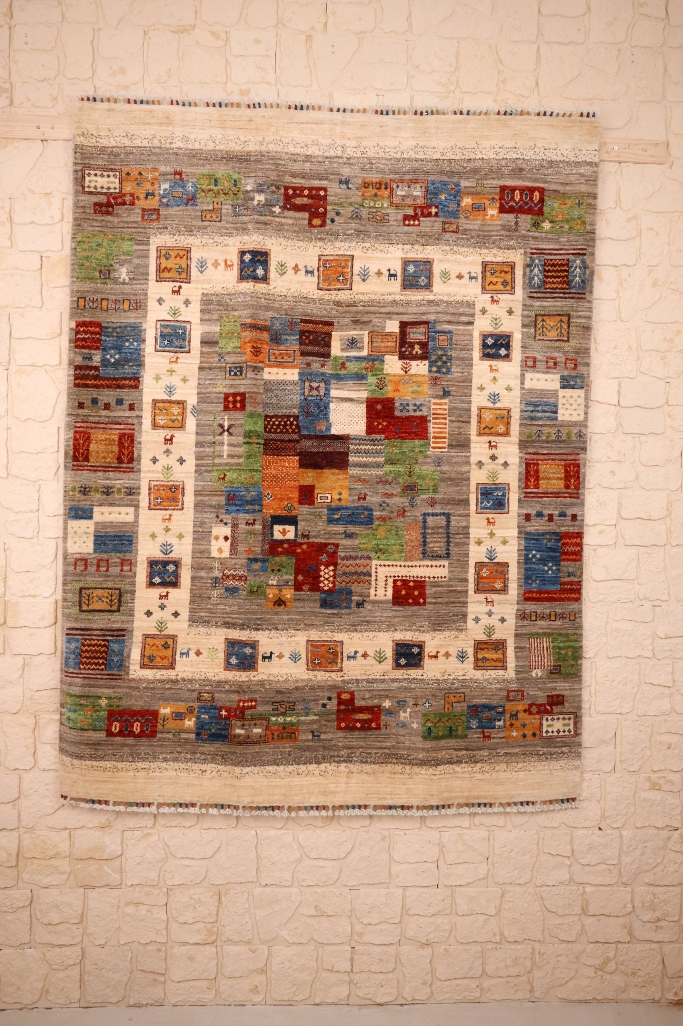 Tapis modcar - Afghan - 202x155cm - Laine - Baba Rug