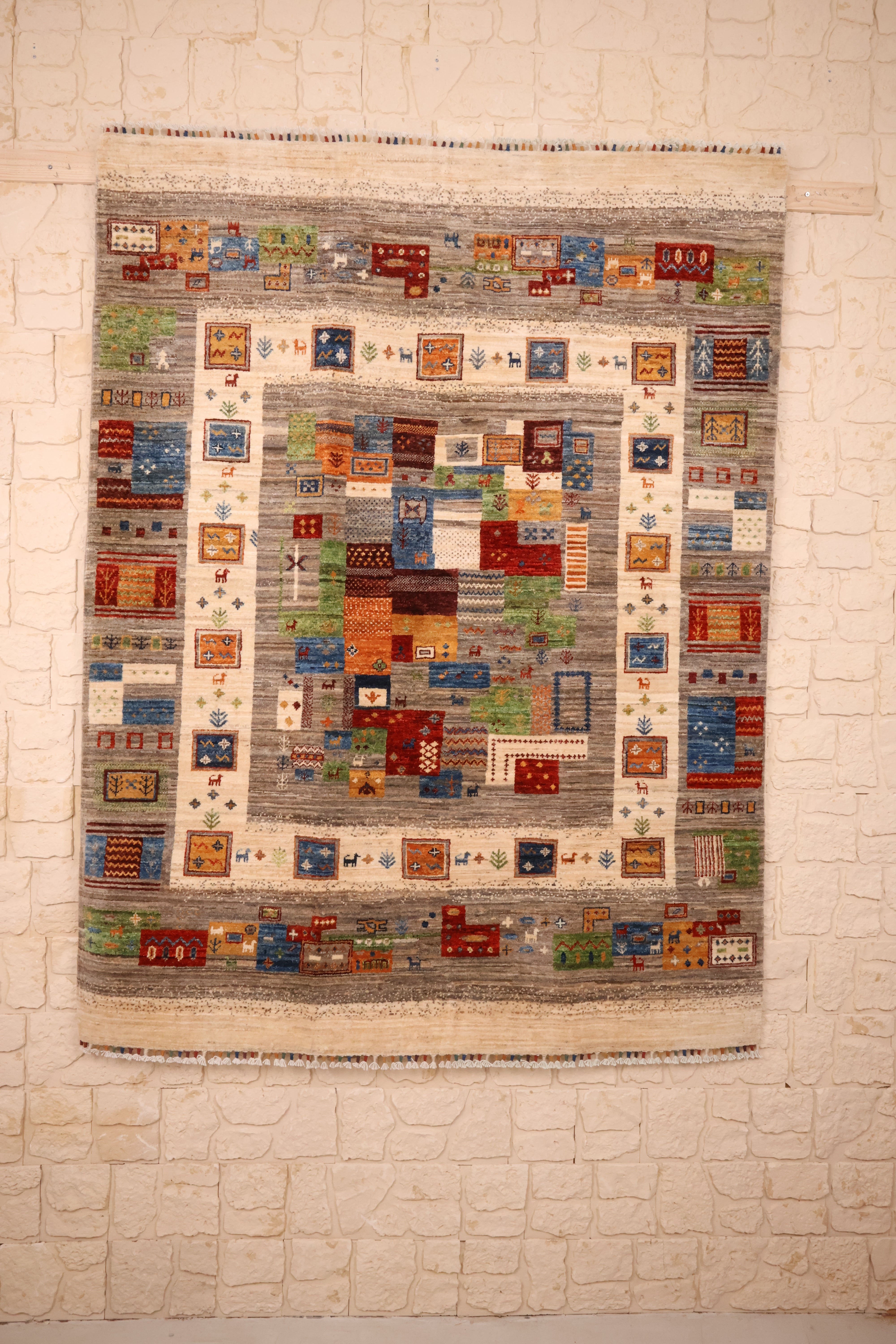 Tapis modcar - Afghan - 202x155cm - Laine