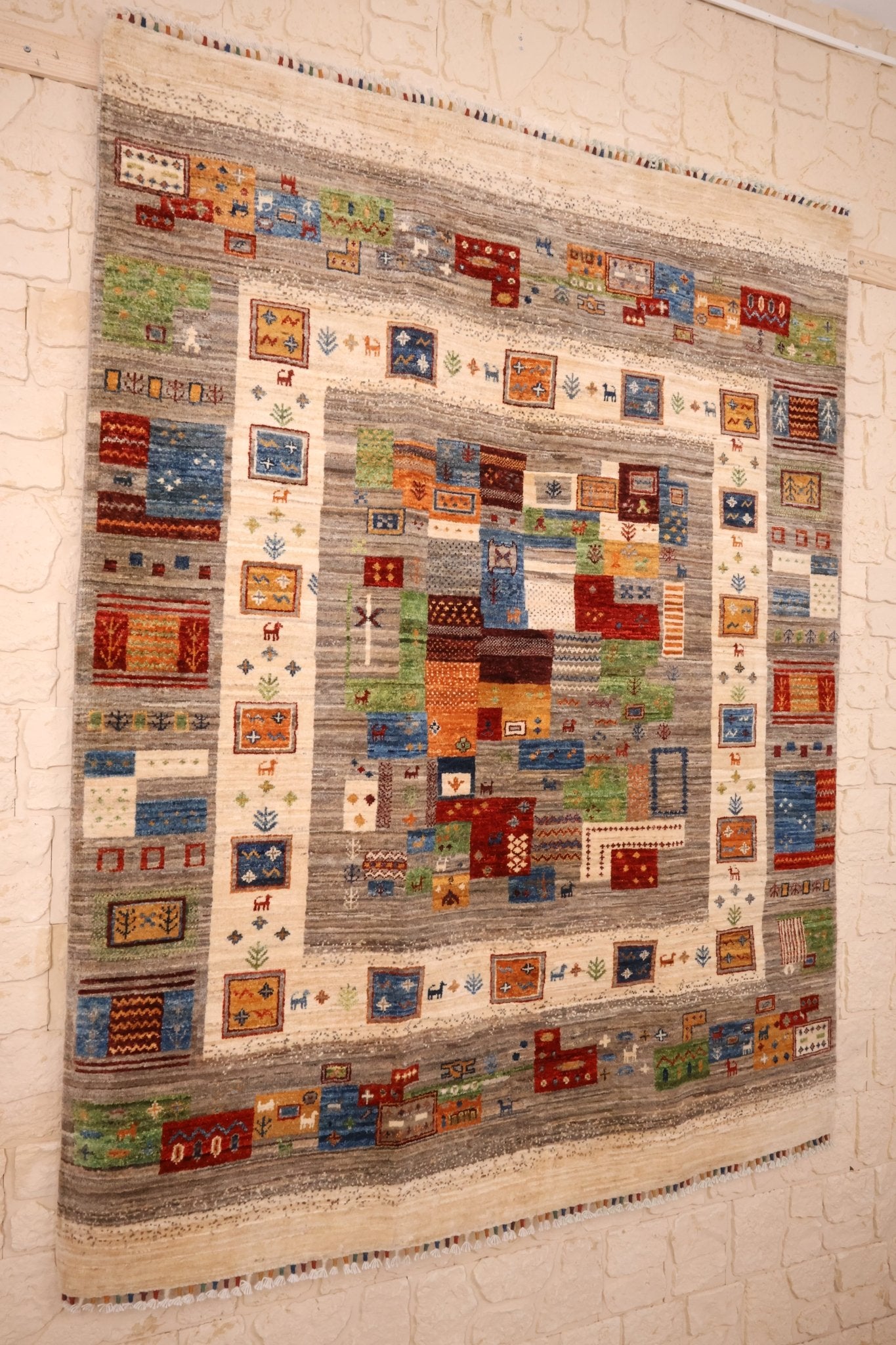 Tapis modcar - Afghan - 202x155cm - Laine - Baba Rug