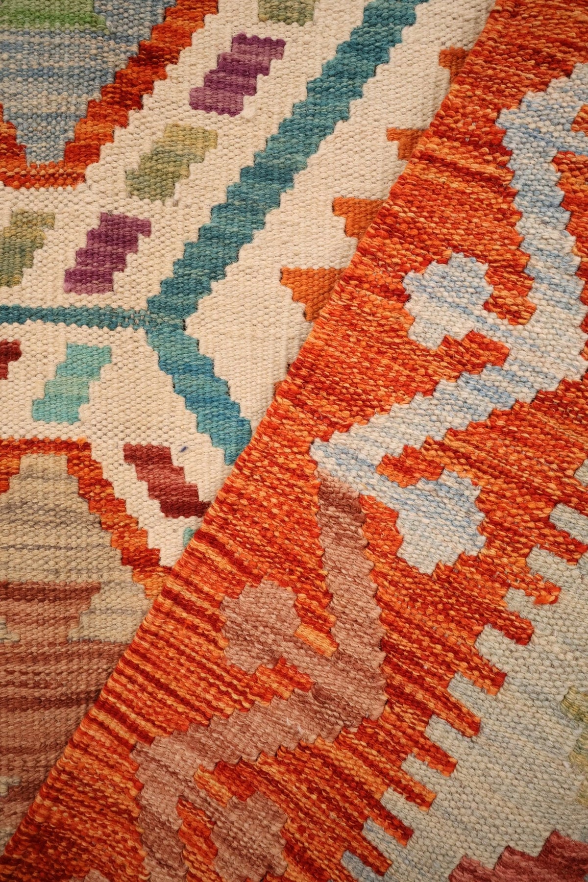 Tapis kilim fait main - Afghan - 149x100 - Laine - Baba Rug