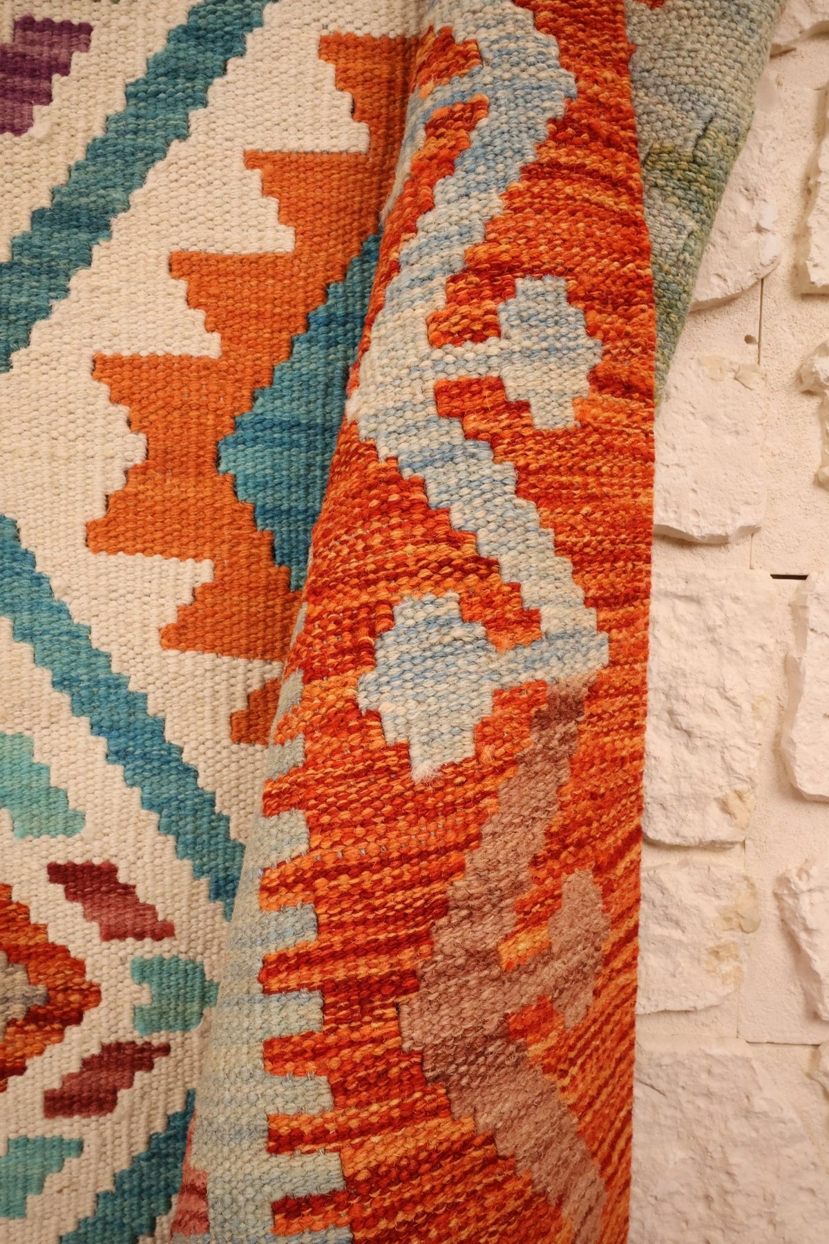 Tapis kilim fait main - Afghan - 149x100 - Laine - Baba Rug