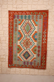 Tapis kilim fait main - Afghan - 149x100 - Laine