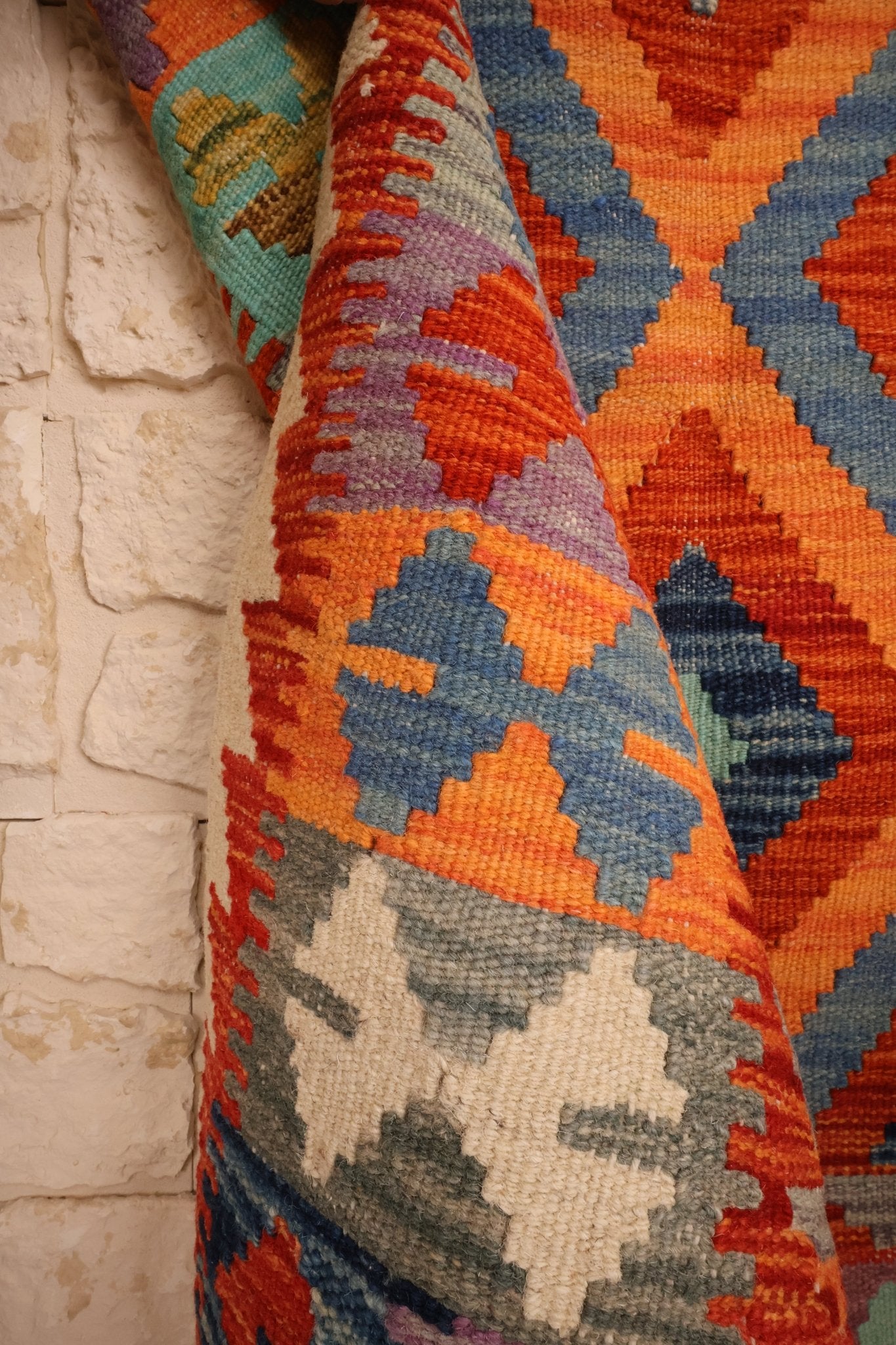 Kilim Afghan 102x82 cm Fait Main Laine - Baba Rug