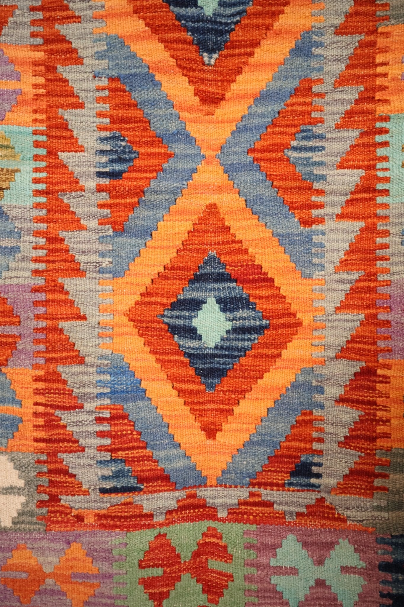 Kilim Afghan 102x82 cm Fait Main Laine - Baba Rug