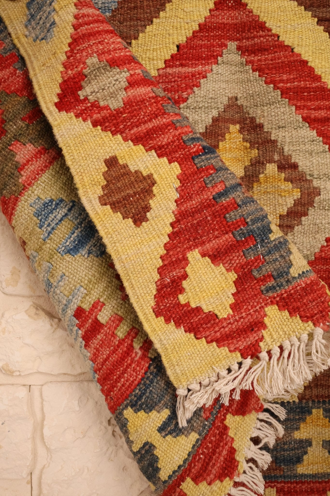 Kilim Afghan 103x97 cm Fait Main Laine - Baba Rug