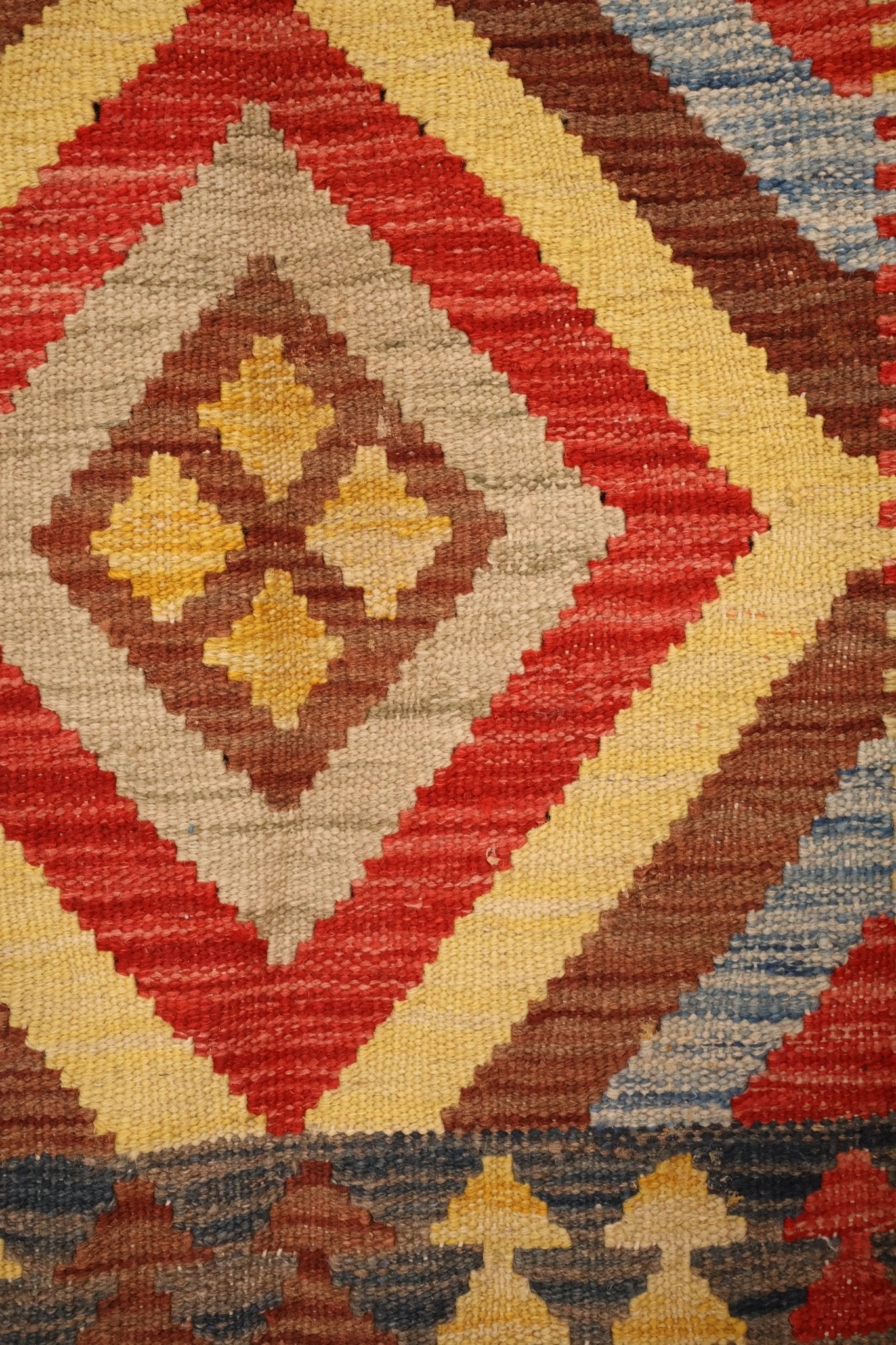 Kilim Afghan 103x97 cm Fait Main Laine - Baba Rug