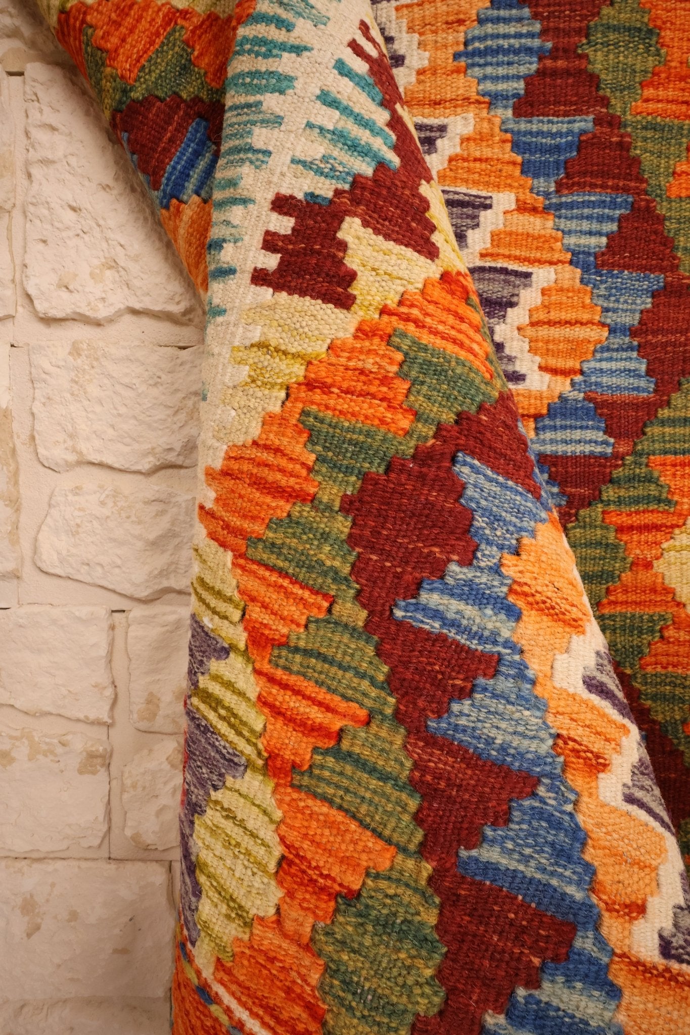 Kilim Afghan 109x84 cm Fait Main Laine - Baba Rug