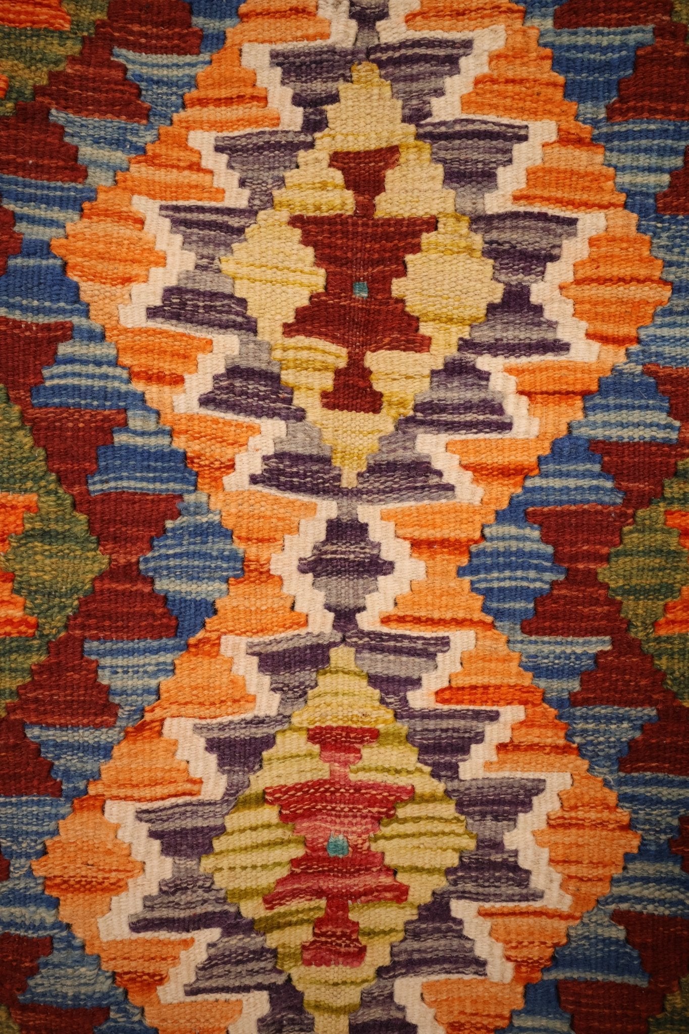 Kilim Afghan 109x84 cm Fait Main Laine - Baba Rug