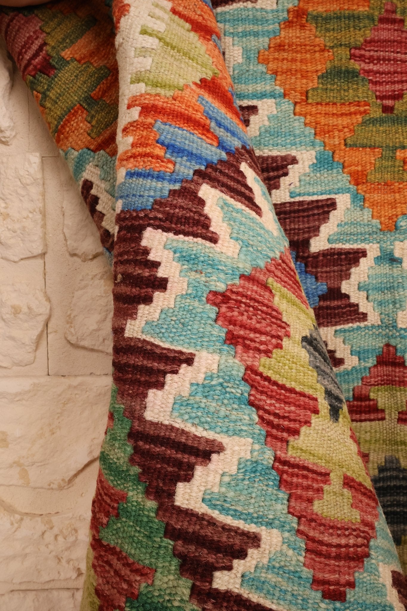 Kilim Afghan 125x75 cm Fait Main Laine - Baba Rug