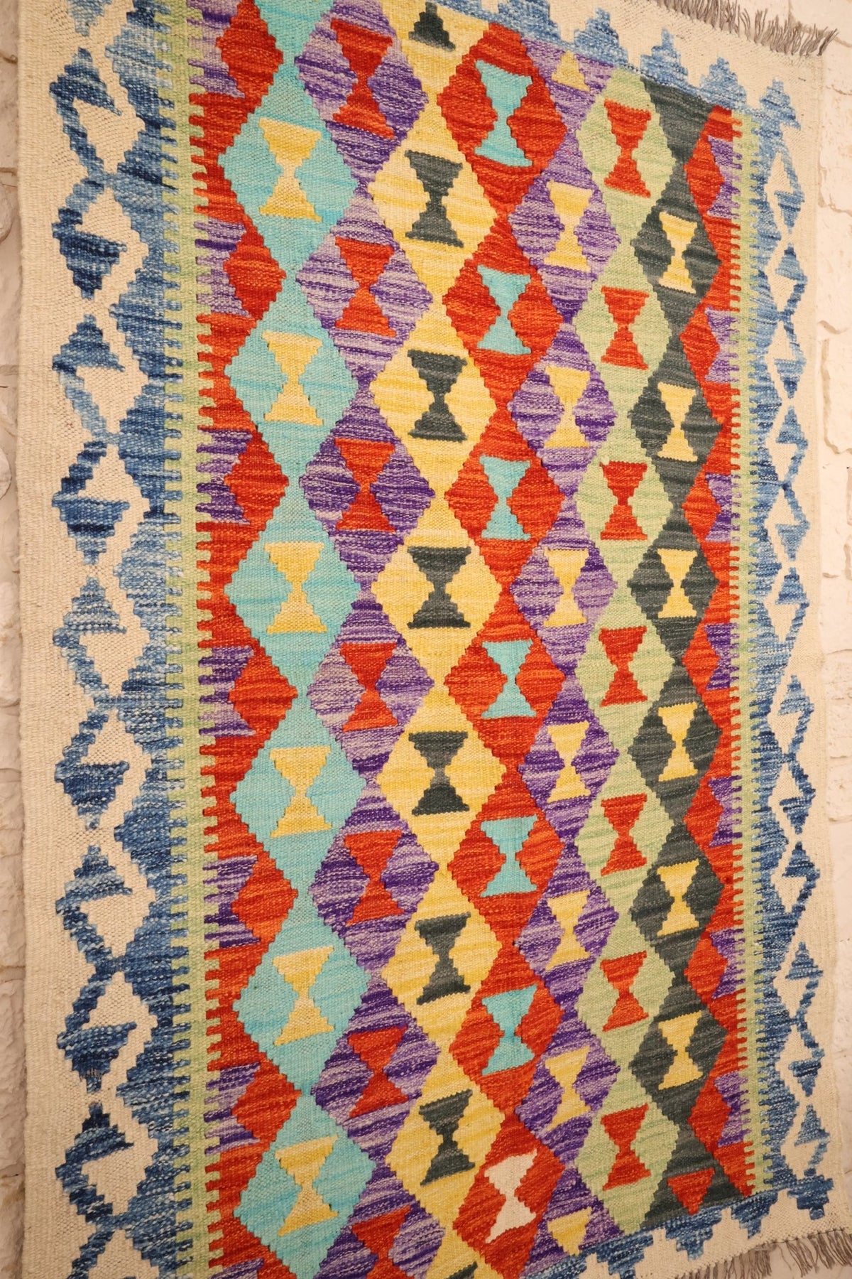 Kilim Afghan 151x100 cm Fait Main Laine - Baba Rug