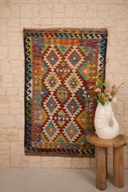 Kilim Afghan 153x97 cm Fait Main Laine - Baba Rug