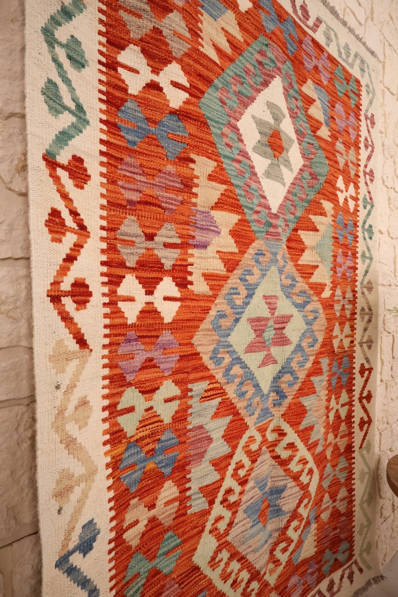 Kilim Afghan 158x100 cm Fait Main Laine - Baba Rug